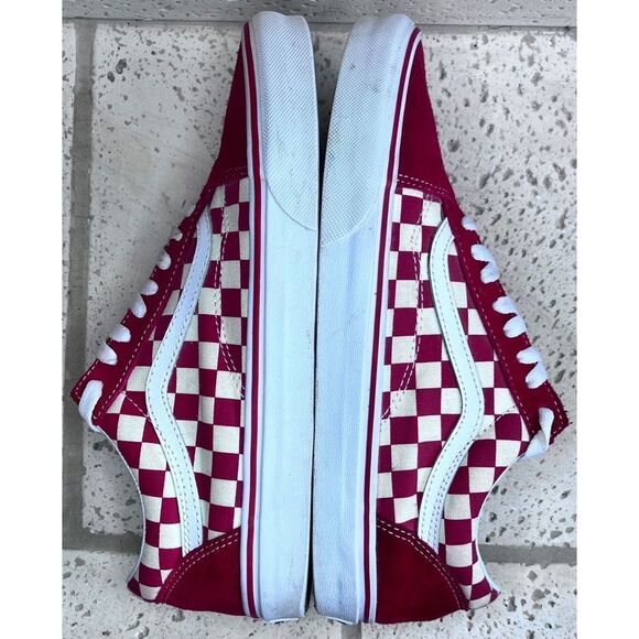 Vans Unisex Old Skool (Primary Check) Red Skate Shoe Men’s Sz 9.5/Women’s Sz 11 - Picture 11 of 16